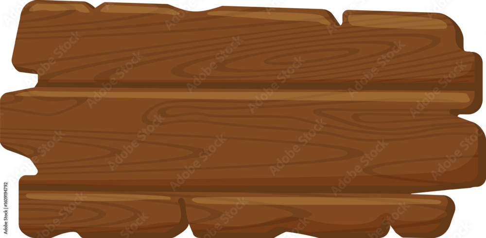Fototapete empty wooden sign featuring distinct planks and rich wood grain, isolated against a white background