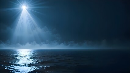 sun rays in the morning sea