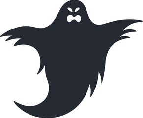 Spooky ghost floating with open arms and an angry expression, creating a chilling and eerie atmosphere ideal for Halloween themed projects and decorations. Perfect for evoking fear