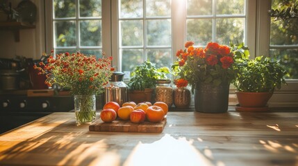pumpkin and flowers