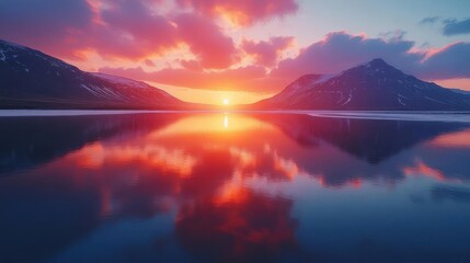 sunrise over the lake