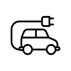 Electric Vehicle Icon with Plug Symbolizing Eco-Friendly Transportation