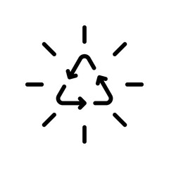 Recycling Symbol with Radiating Lines Emphasizing Environmental Responsibility