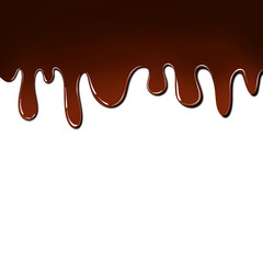 Illustration of melted chocolate isolated on transparent background.