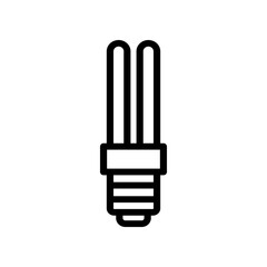 Minimalist Icon of Compact Fluorescent Light Bulb in Black and White