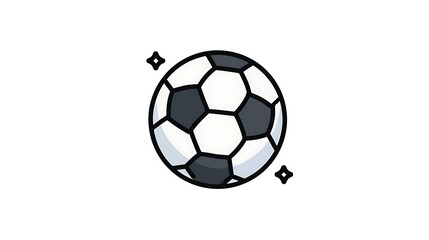 Fototapeta premium Flat vector icon of soccer ball for sports apps and websites with simple design and clear outline