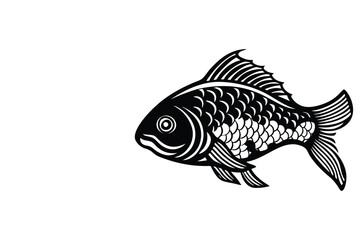 Simple Fish Bowl Illustration with Underwater Plants	