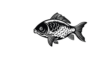 Simple Fish Bowl Illustration with Underwater Plants	