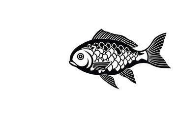 Simple Fish Bowl Illustration with Underwater Plants	