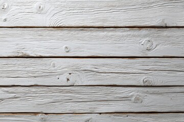 Obraz premium Whitepainted wooden planks laid horizontally show natural grain and knot details