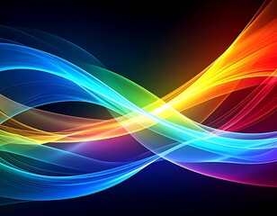 Naklejka premium Abstract vibrant waves of swirling, glowing colors against a dark backdrop