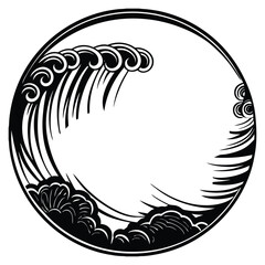 Simple Fish Bowl Illustration with Underwater Plants	