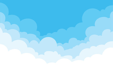 vector illustration of fluffy white clouds and blue sky seamless background in ai eps jpeg png