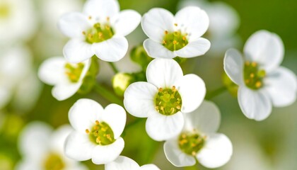 Fototapeta premium Delicate white alyssum blossoms cascading in an intricate floral symphony of springtime