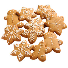 Soft and chewy gingerbread cookies on white background png