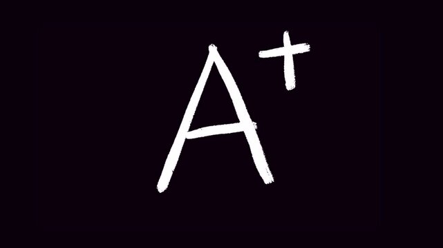 animated hand draw letter A, white single letter on black background, rough pen brush, isolated letter