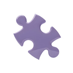 Obraz premium A purple puzzle piece isolated on transparent background