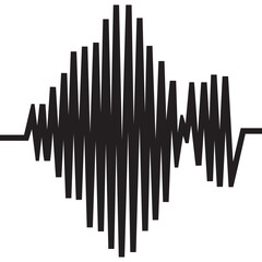Minimal Soundwave Logo – Mirrored Audio Pulse Across a Horizontal Baseline