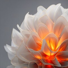Obraz premium 3D close closeup of a flower with lighting inside a tissue flower 
