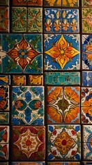 Stunning floral tile patterns create a vibrant, vintage mosaic for captivating interior designs