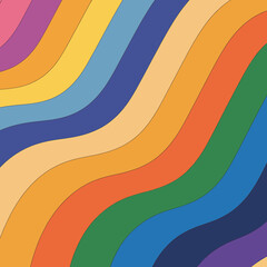 Groovy Retro Wavy Lines Background with Vibrant Colors for Designs and Creative Projects a Colorful Abstract Design