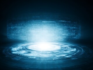 Abstract technology structure with bright central light