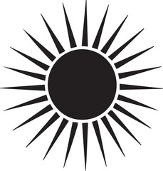 Sunrise Silhouette in Black | Morning Sun Horizon Scene Illustration Vector Format