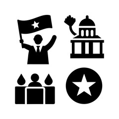 Obraz premium Political Campaign and Ballot Icons – Flat Vector Collection.