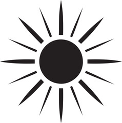 Sunrise Silhouette in Black | Morning Sun Horizon Scene Illustration Vector Format