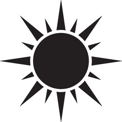 Sunrise Silhouette in Black | Morning Sun Horizon Scene Illustration Vector Format