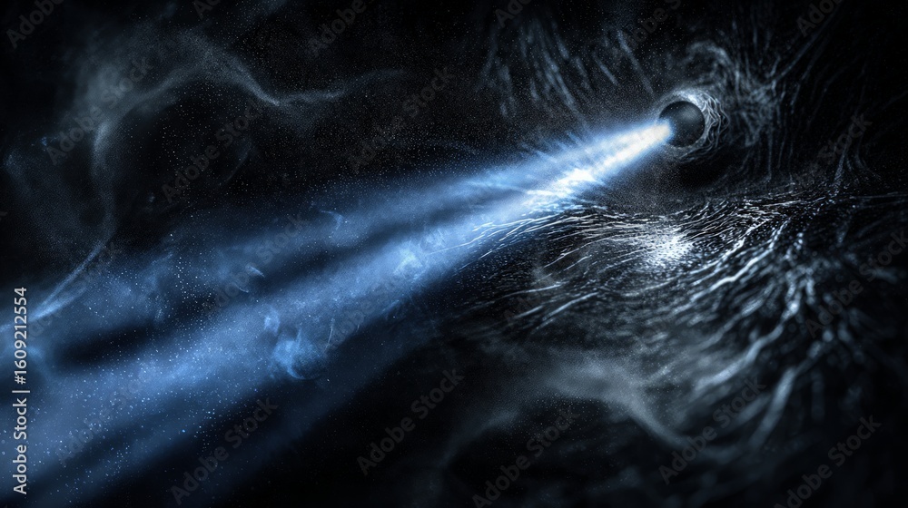 Sticker cosmic comet streaking through deep space