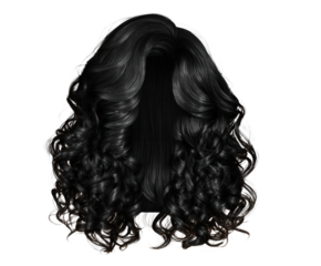 Luxurious flowing dark wavy hair with elegant curls, perfect for style transformations