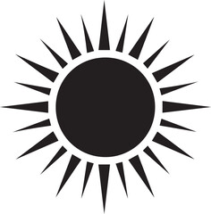 Sunrise Silhouette in Black | Morning Sun Horizon Scene Illustration Vector Format