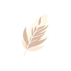 Fototapeta premium A delicate, stylized leaf illustration showcasing soft colors and intricate details against a white background, ideal for nature-themed designs