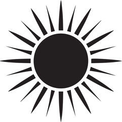 Sunrise Silhouette in Black | Morning Sun Horizon Scene Illustration Vector Format