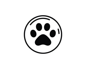 Fototapeta premium Playful Paw Print Emblem for Animal Related