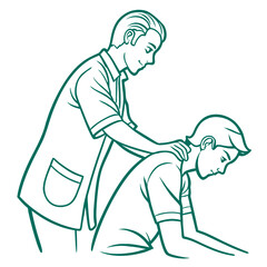 A caring therapist gently massages a patient s neck and shoulders to relieve tension and promote relaxation
