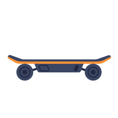 Electric Skateboard with Orange Deck and Dark Gray Wheels