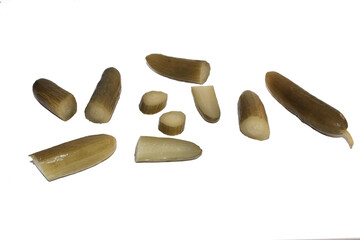 Tasty Fresh pickles in white background