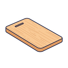 Simple Isometric Wooden Cutting Board with Hanging Hole