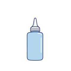 Simple Light Blue Dropper Bottle with White Cap and Ribbed Neck
