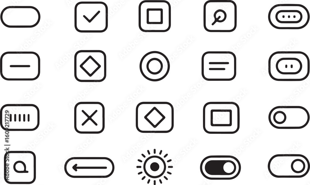 Wall mural modern web design icon featuring a stylized computer monitor and browser window in a clean silhouett