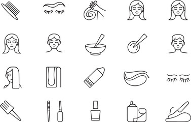 Elegant beautician silhouette icon representing hair salon spa and beauty services with a clean modern aesthetic