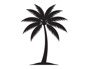 Black palm tree silhouette, artwork
