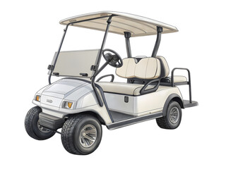 OffRoad Golf Cart A CreamColored Vehicle on transparent background