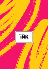 Abstract contemporary interior poster design with freeform ink brush stroke. Vector illustration of grunge stain. Ideal for poster, album cover, branding, ad, print.