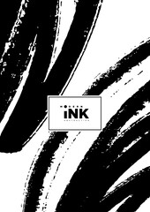 Modern Ink abstract background. Hand-drawn vector illustration. Bold expressive brush strokes in a contemporary ink style. Ideal for poster, cover, branding, ad and print. Dynamic design aesthetics.