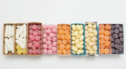 Assorted Colorful Candies in Open Boxes