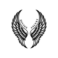 Vintage wings isolated on white background. Design elements for logo, label, emblem, sign, brand mark. Vector illustration.