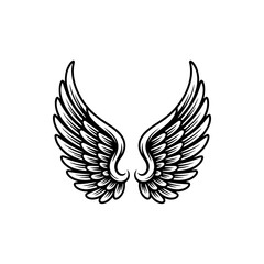 Vintage wings isolated on white background. Design elements for logo, label, emblem, sign, brand mark. Vector illustration.